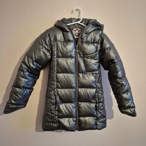 Appaman Down Filled Puffer Winter Jacket Girls Size 8 Silver Pewter Colour